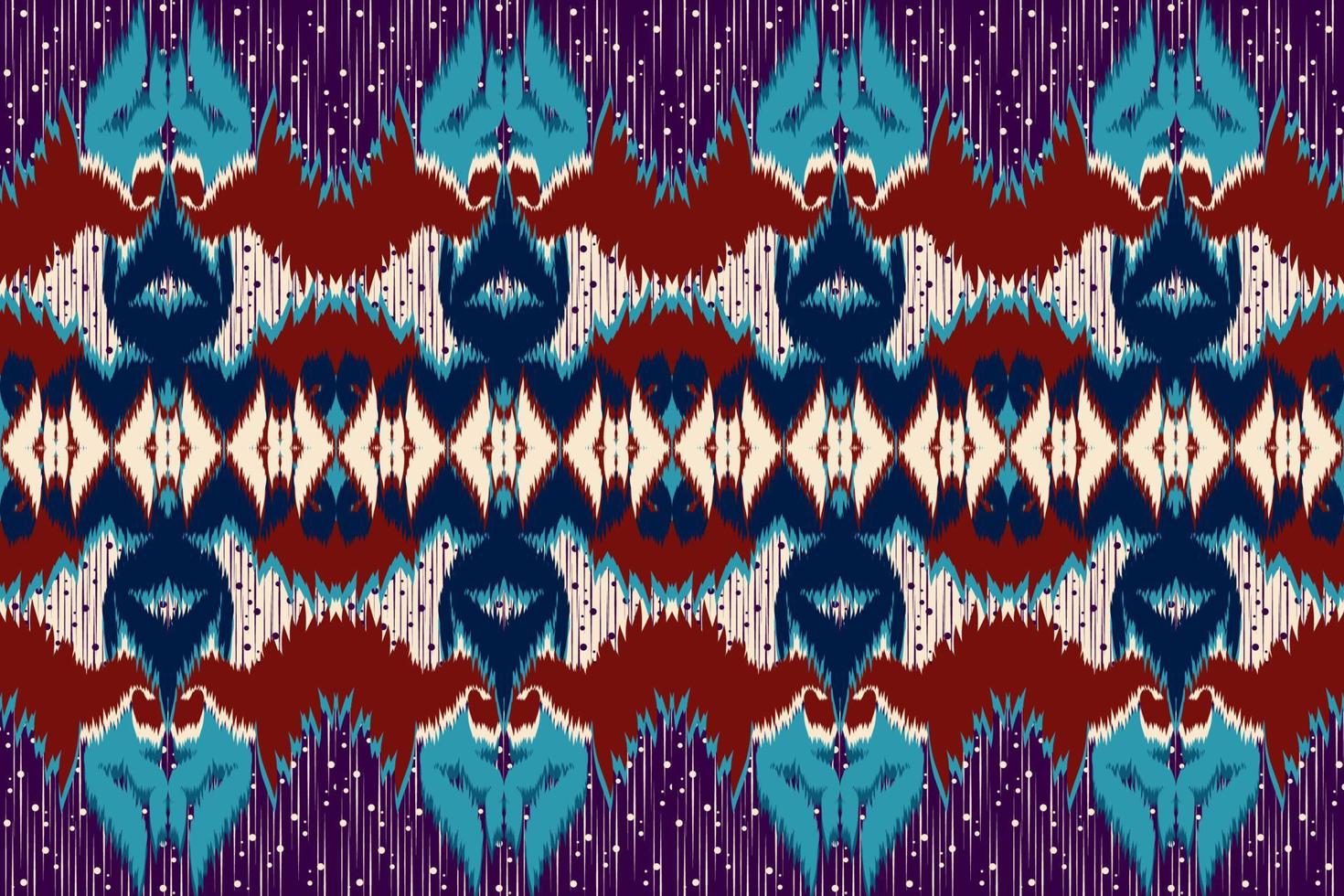 Ethnic fabric pattern Designed from geometric shapes Ethnic Asian style fabric pattern Used for home decoration, carpet work, indoor and outdoor use. vector