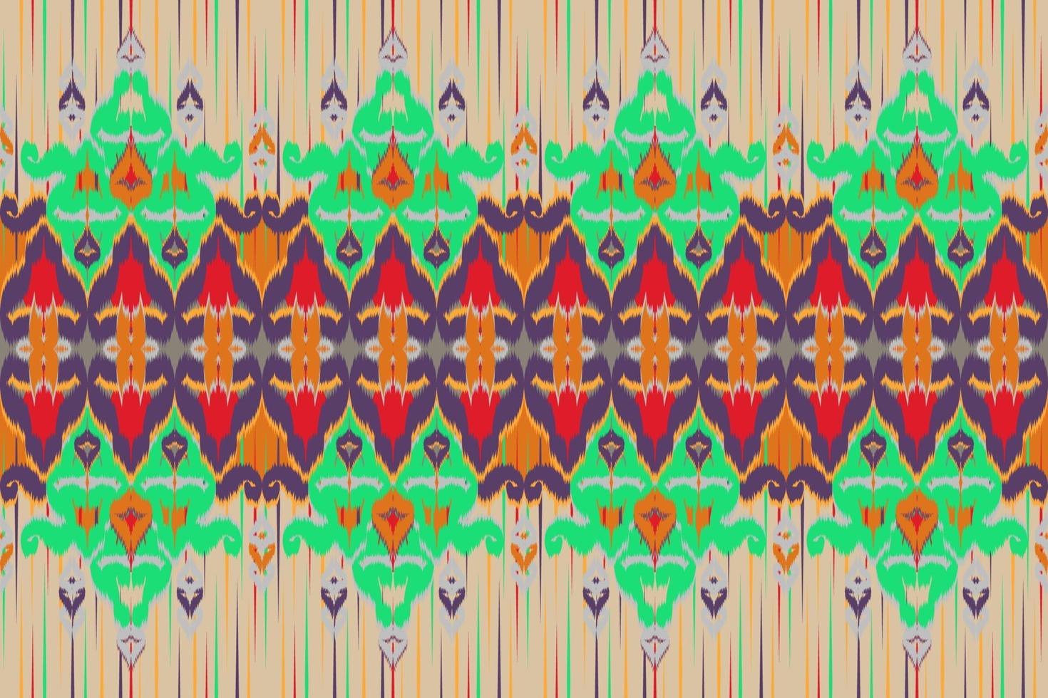 Ethnic fabric pattern Designed from geometric shapes Ethnic Asian style fabric pattern Used for home decoration, carpet work, indoor and outdoor use. vector