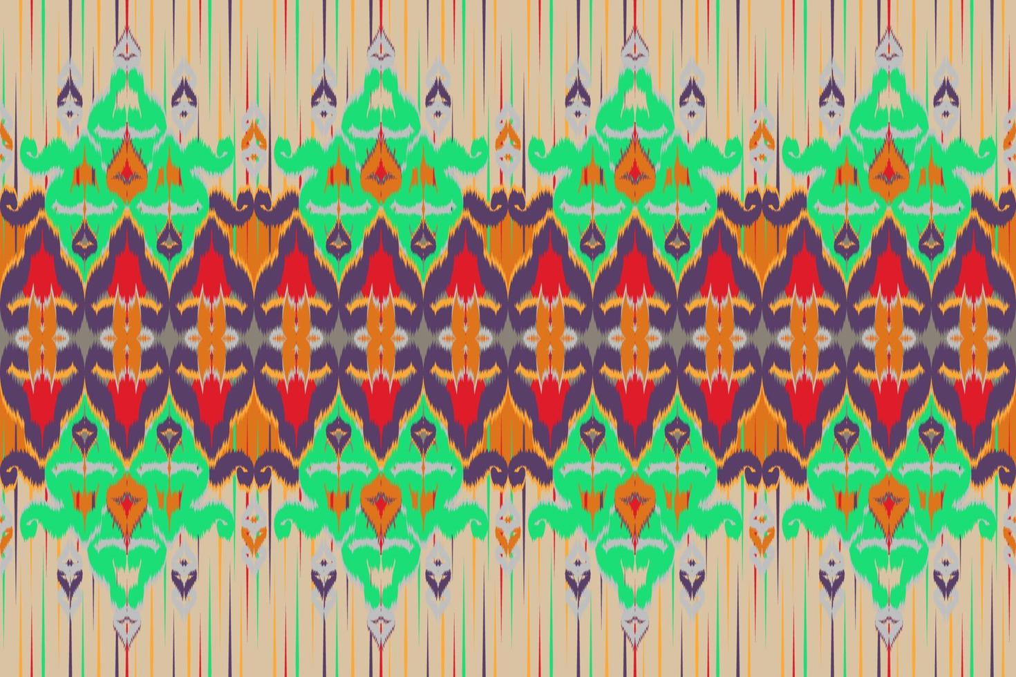 Ethnic fabric pattern Designed from geometric shapes Ethnic Asian style fabric pattern Used for home decoration, carpet work, indoor and outdoor use. vector