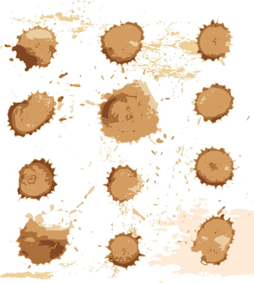 Coffee stains set vector
