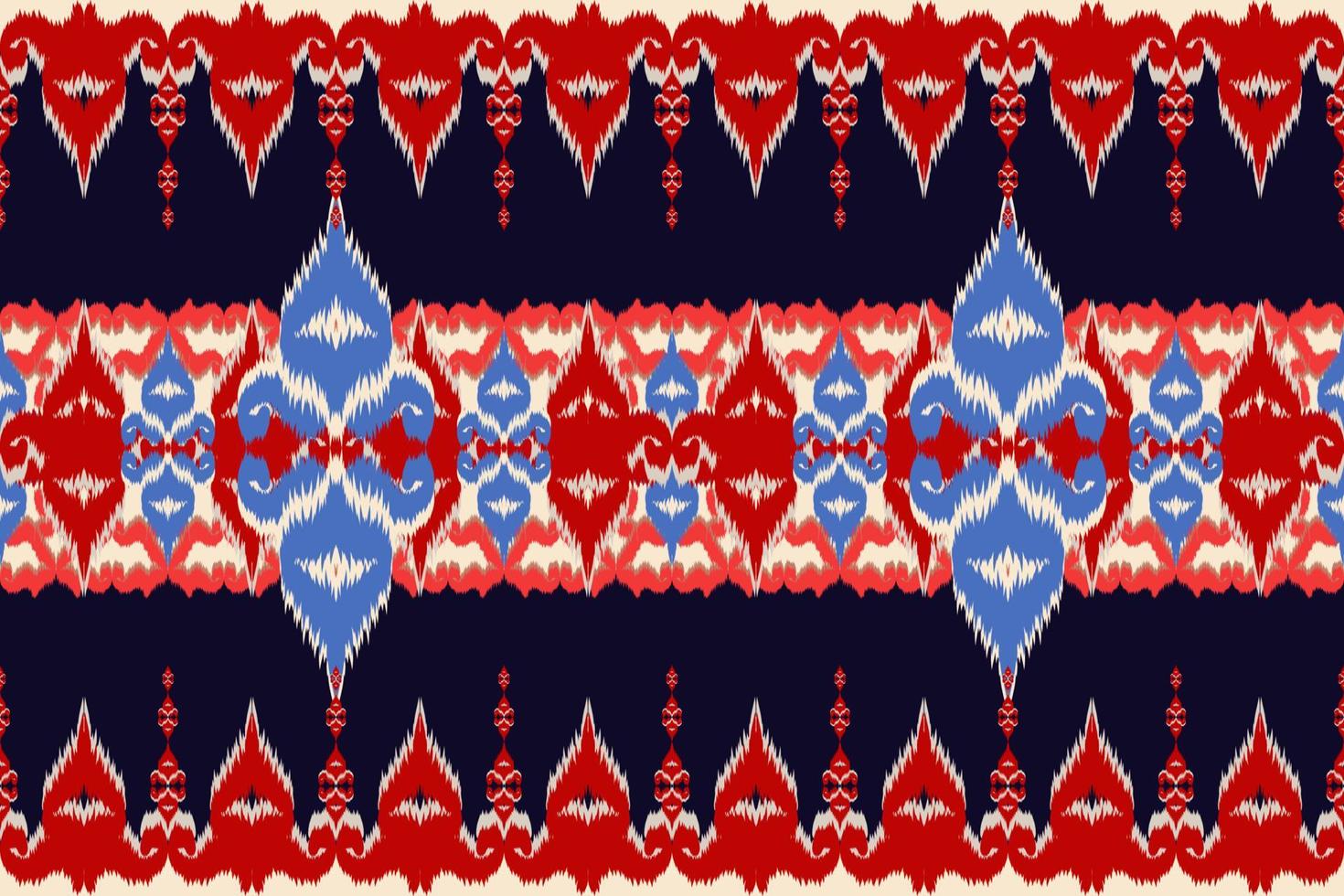 Ethnic fabric pattern Designed from geometric shapes Ethnic Asian style fabric pattern Used for home decoration, carpet work, indoor and outdoor use. vector