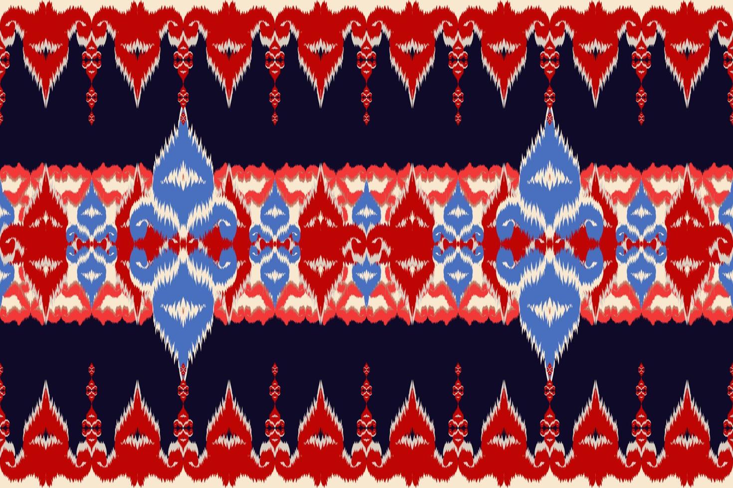 Ethnic fabric pattern Designed from geometric shapes Ethnic Asian style fabric pattern Used for home decoration, carpet work, indoor and outdoor use. vector