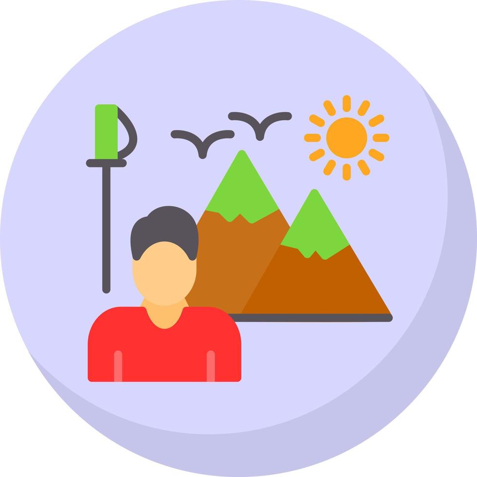 Hiking Vector Icon Design