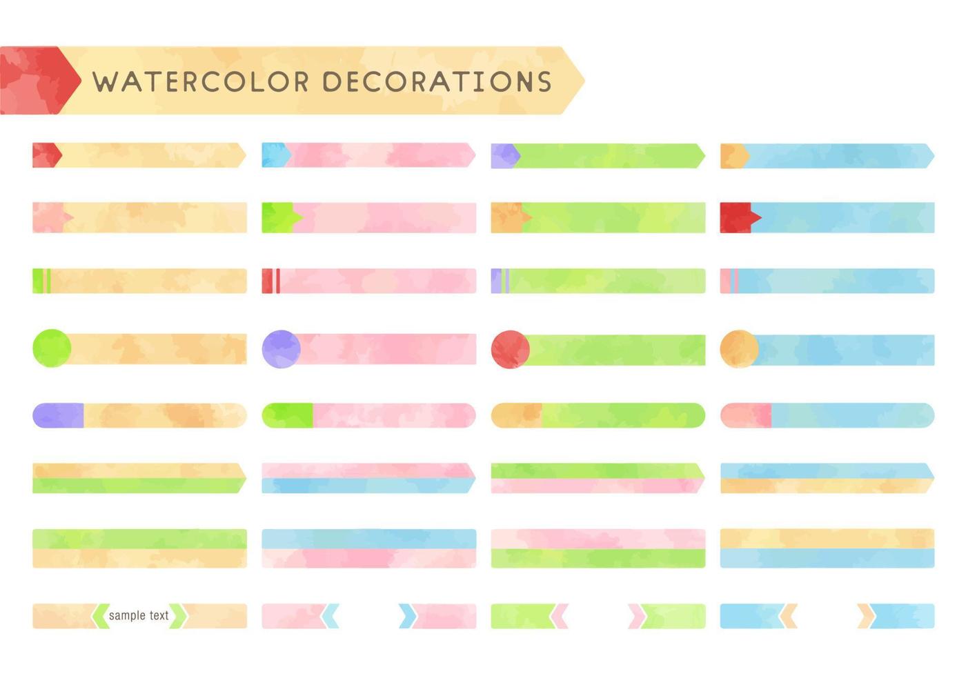 watercolor title decorations vector