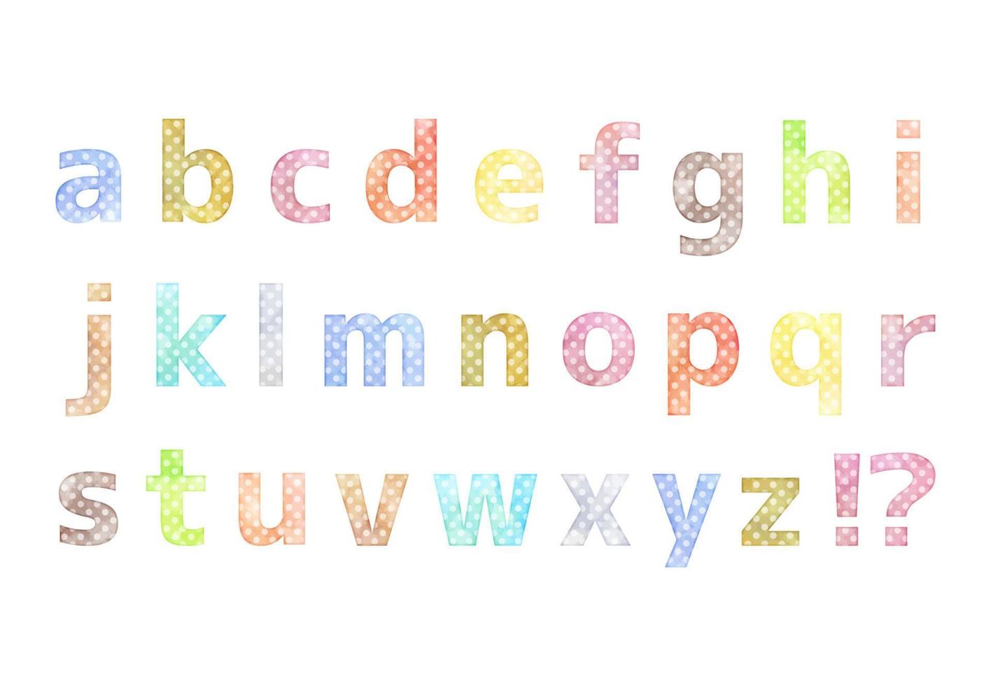 watercolor vector colorful alphabets