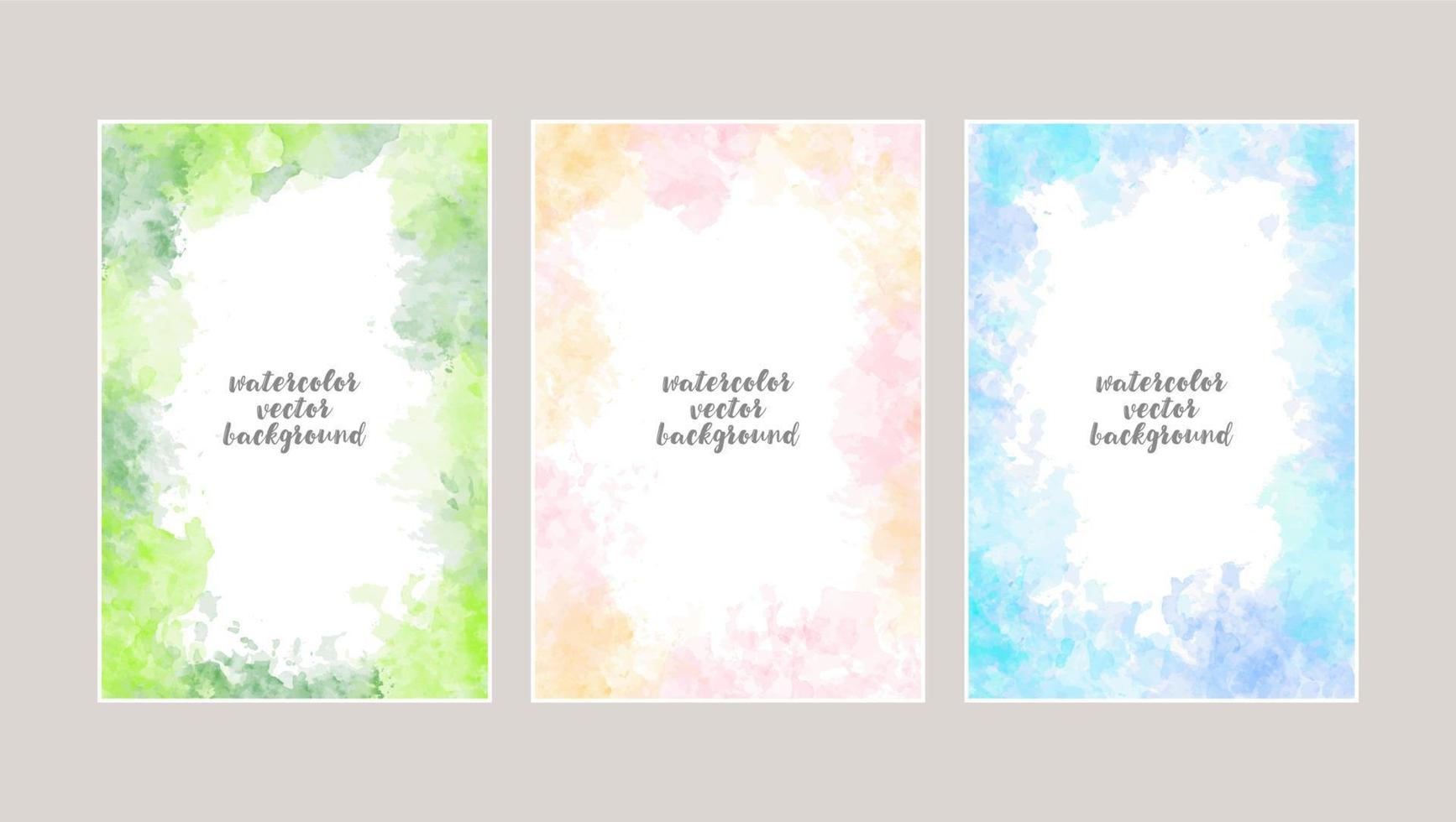 watercolor vector background set