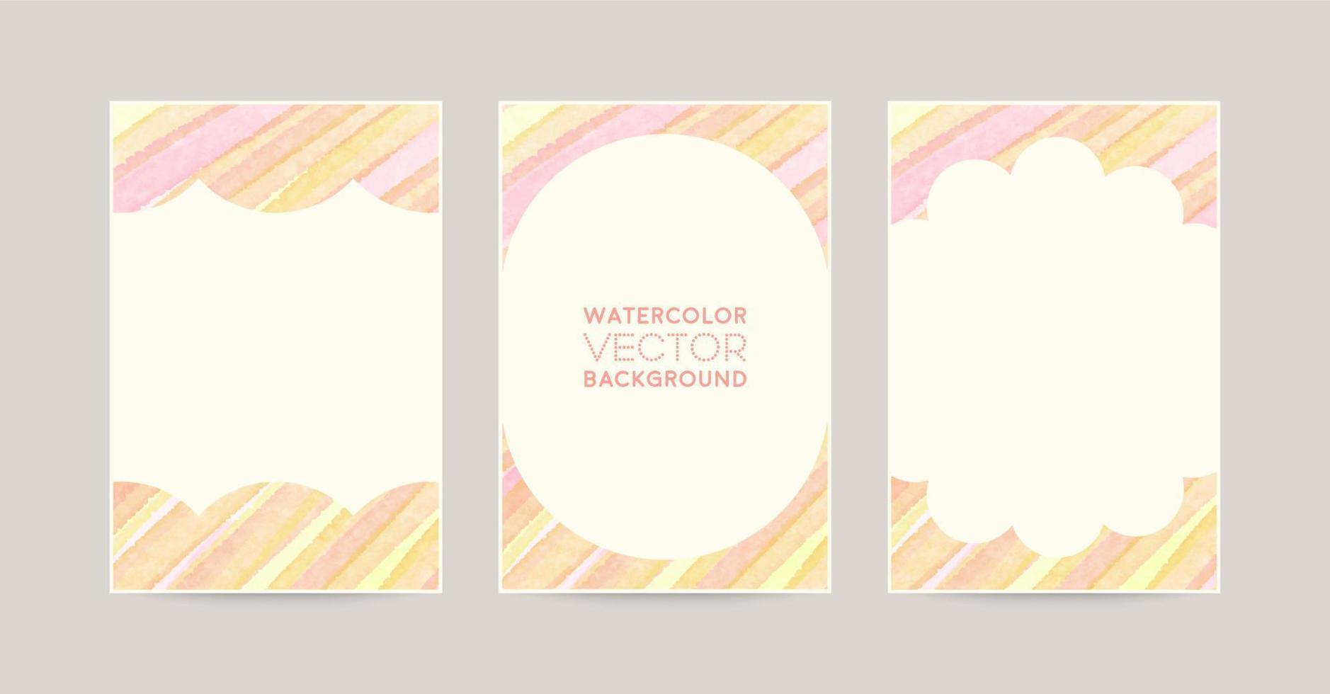 watercolor vector background set -orange