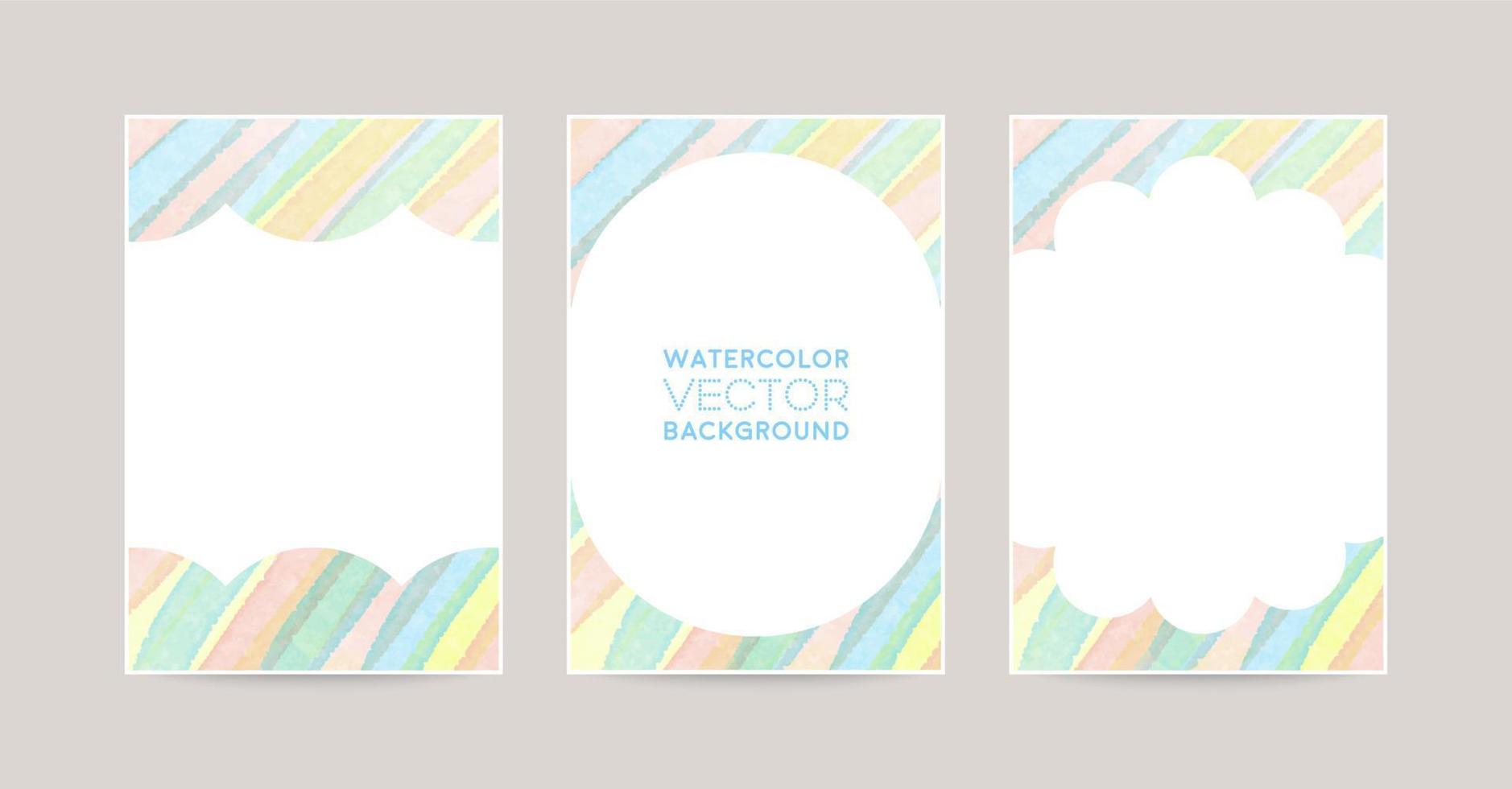 watercolor vector background set -colorful