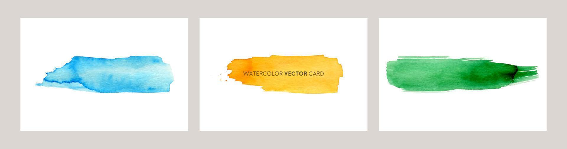 watercolor vector stroke background set