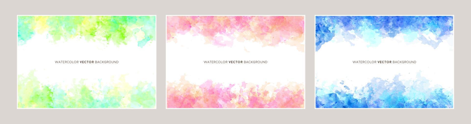 watercolor vector background set