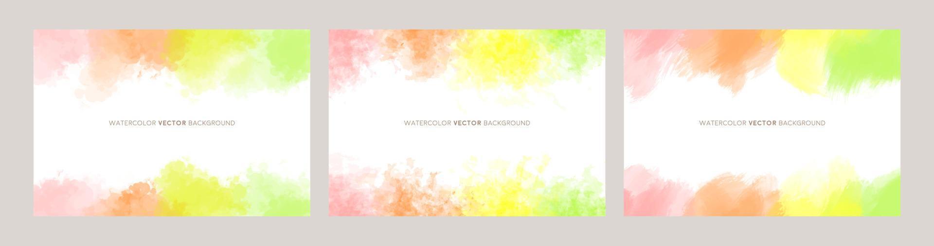 watercolor vector background set