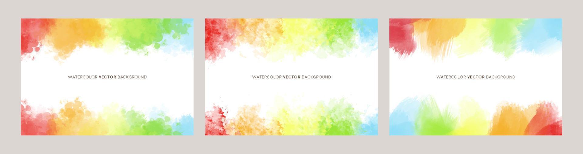 watercolor vector background set