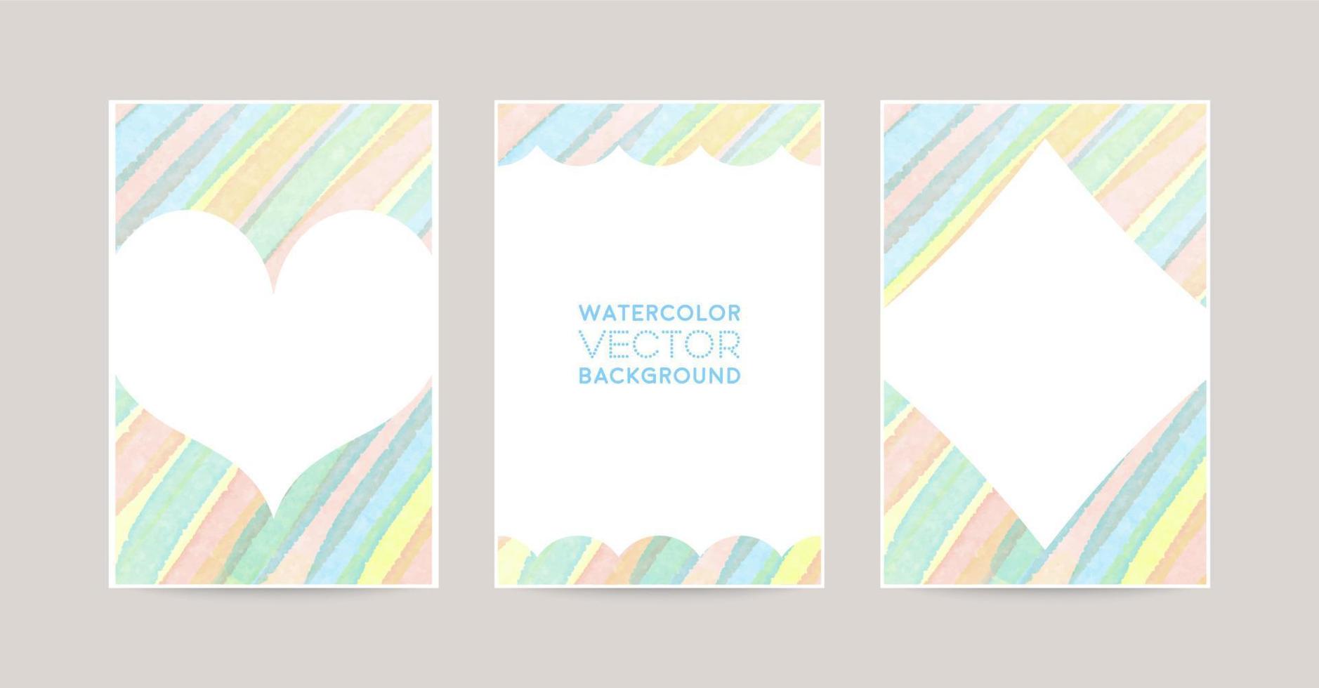 watercolor vector background set -colorful