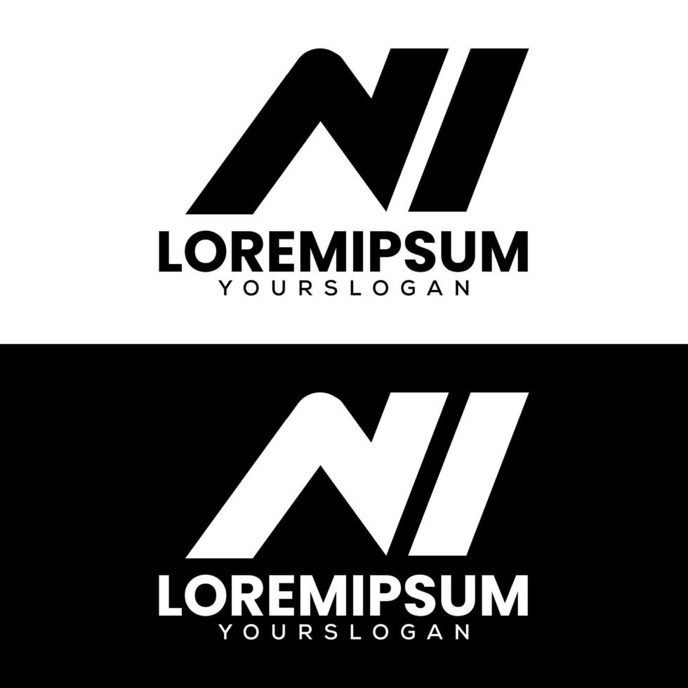 letter n i logo design vector template