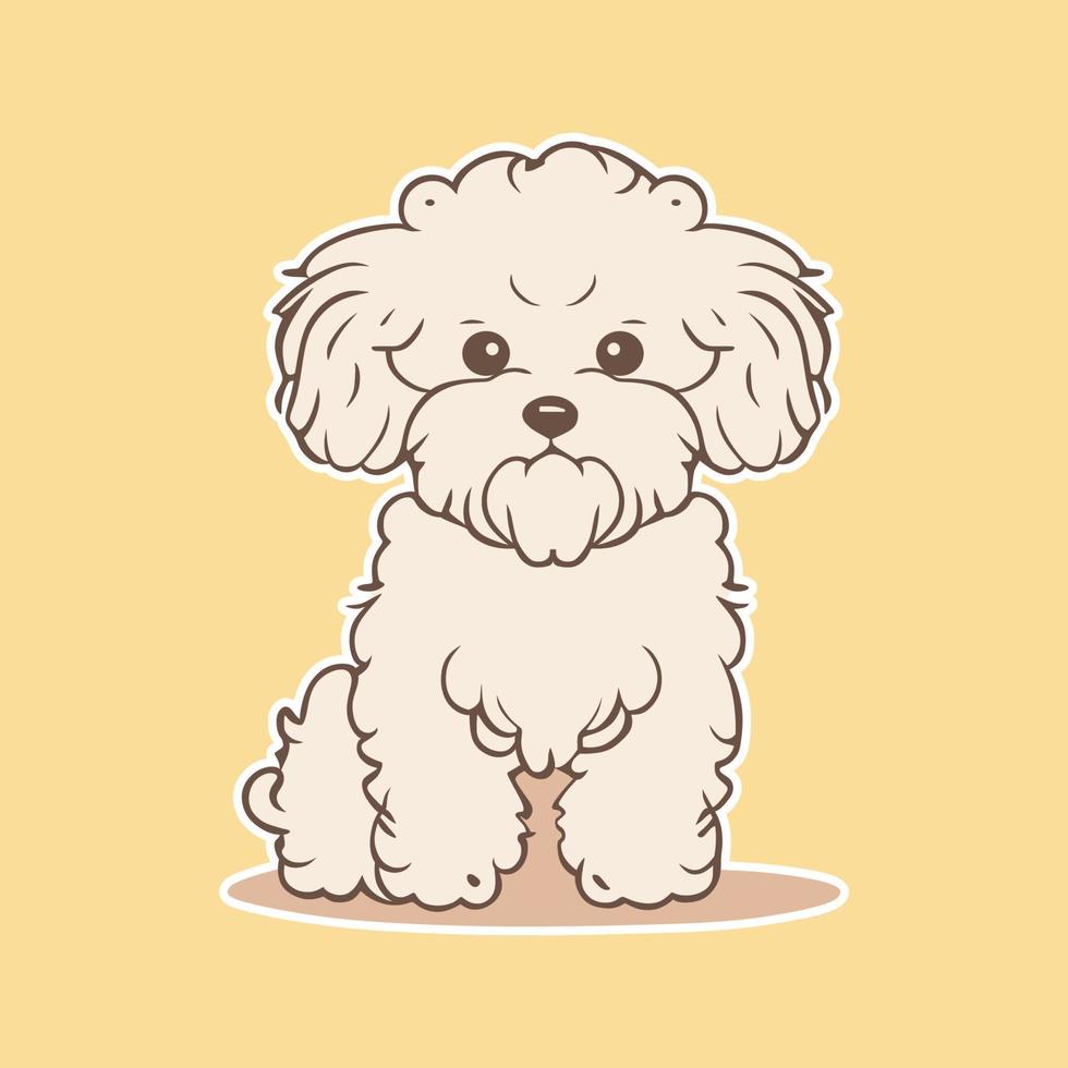 cartoon cute puppy dog logo vector