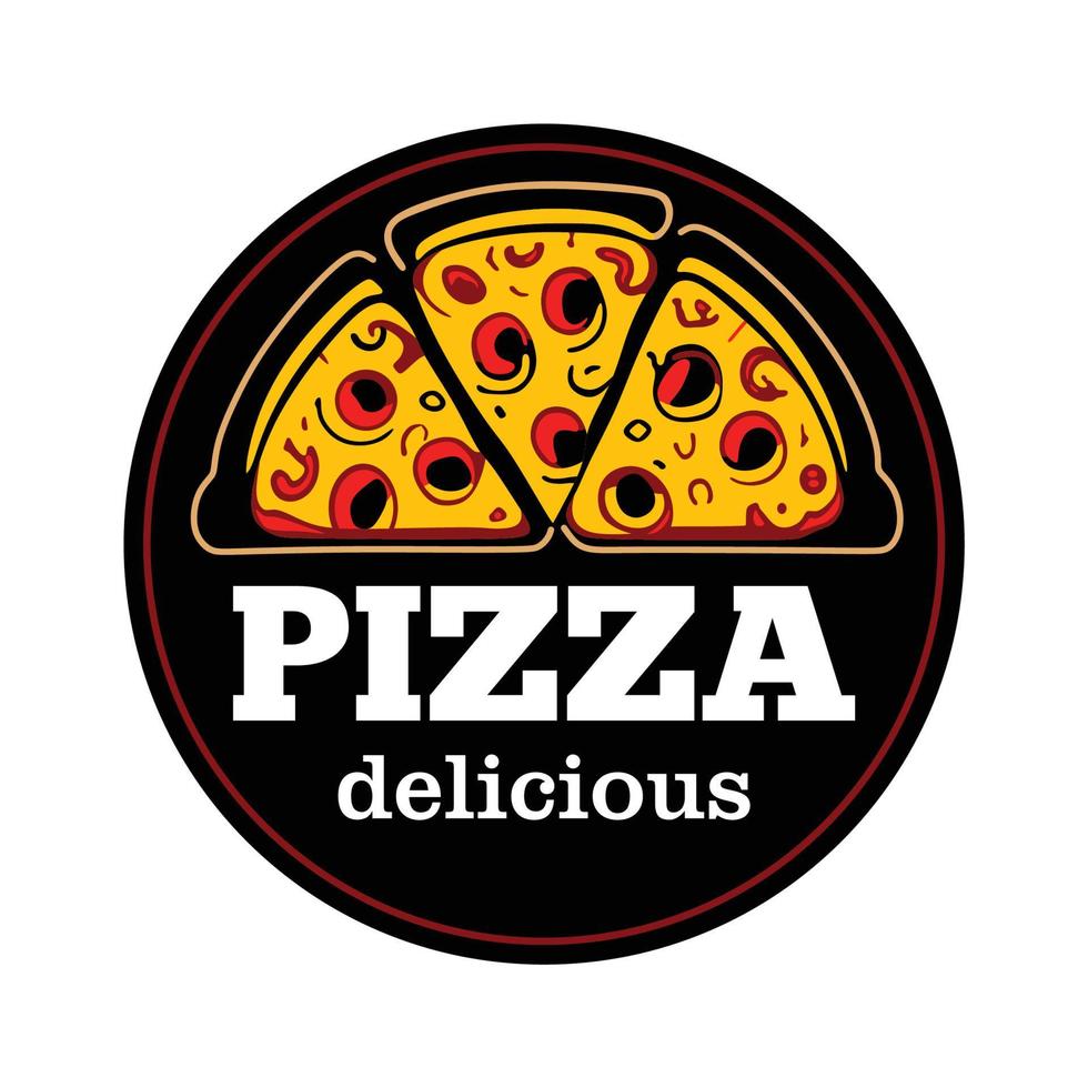 Delicious Pizza Logo Minimalist vector