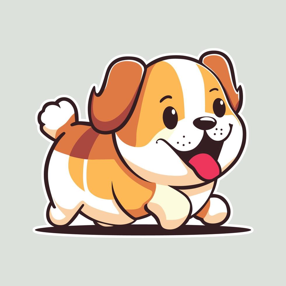Cute Dog Sticking Out Tongue Vector