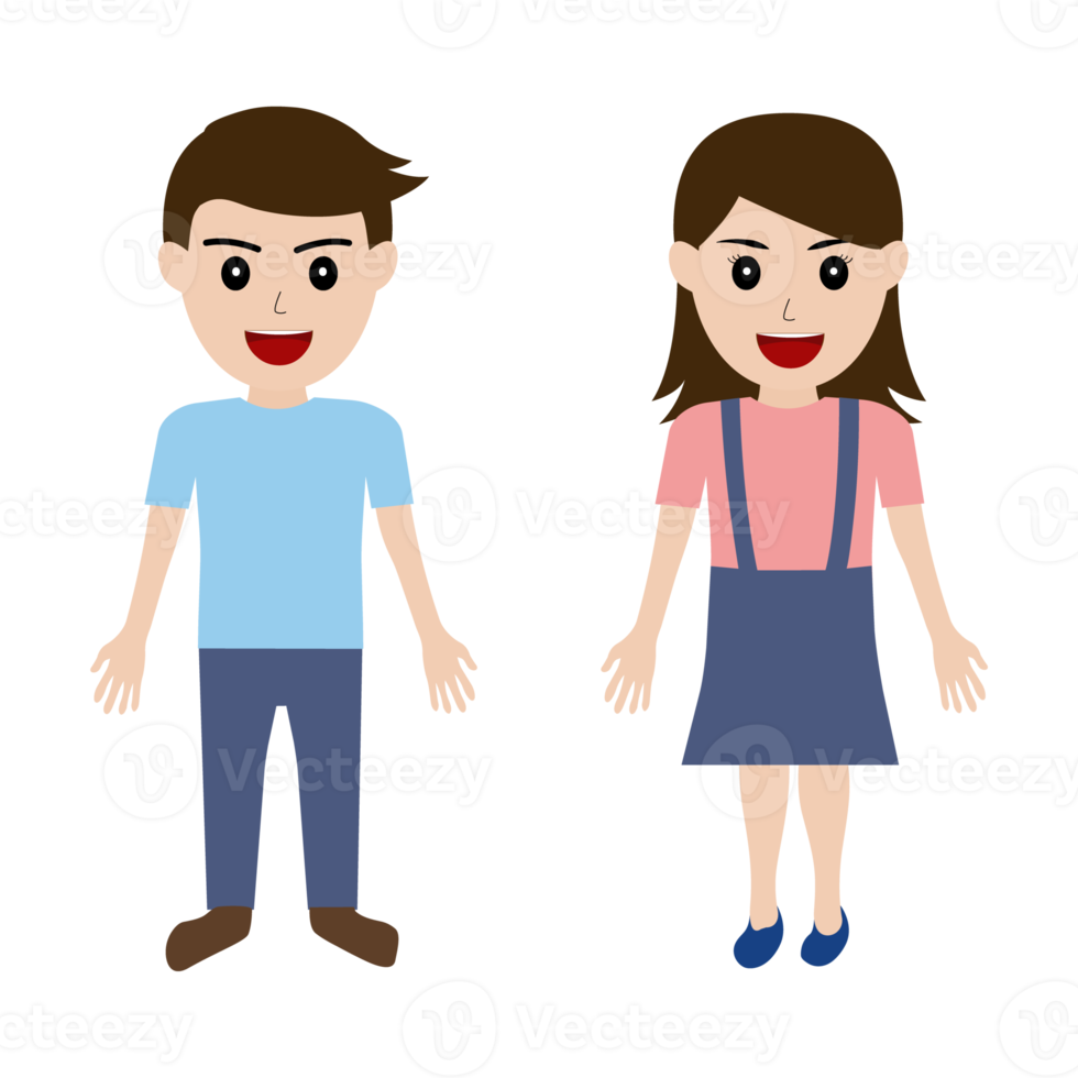 A man and a woman couple characters png