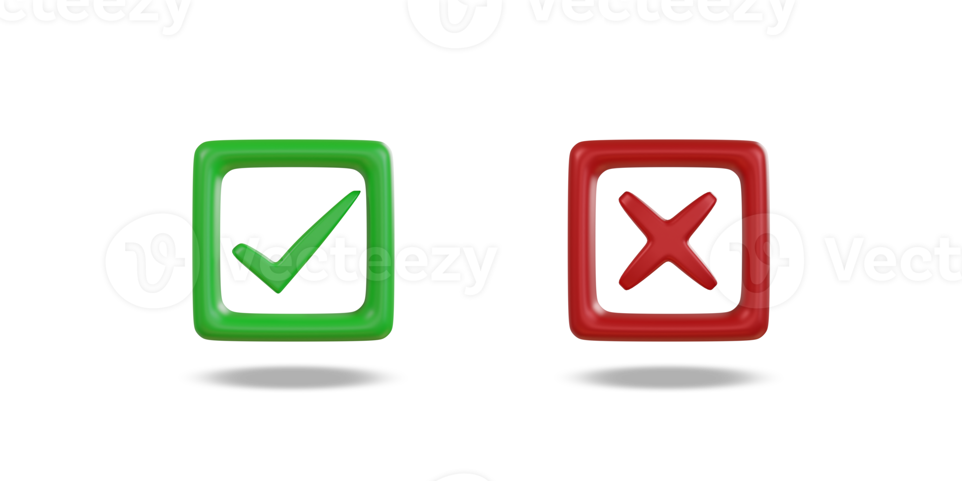 Check mark and cross mark symbols icon. Buttons with checkmark and cross. right checkmark symbol accepted and rejected. png