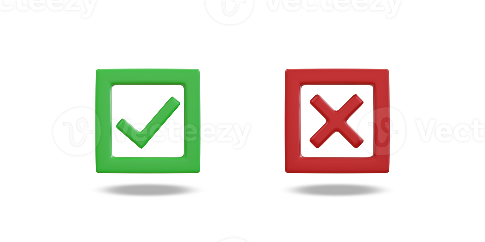 Check mark and cross mark symbols icon. Buttons with checkmark and cross. right checkmark symbol accepted and rejected. png