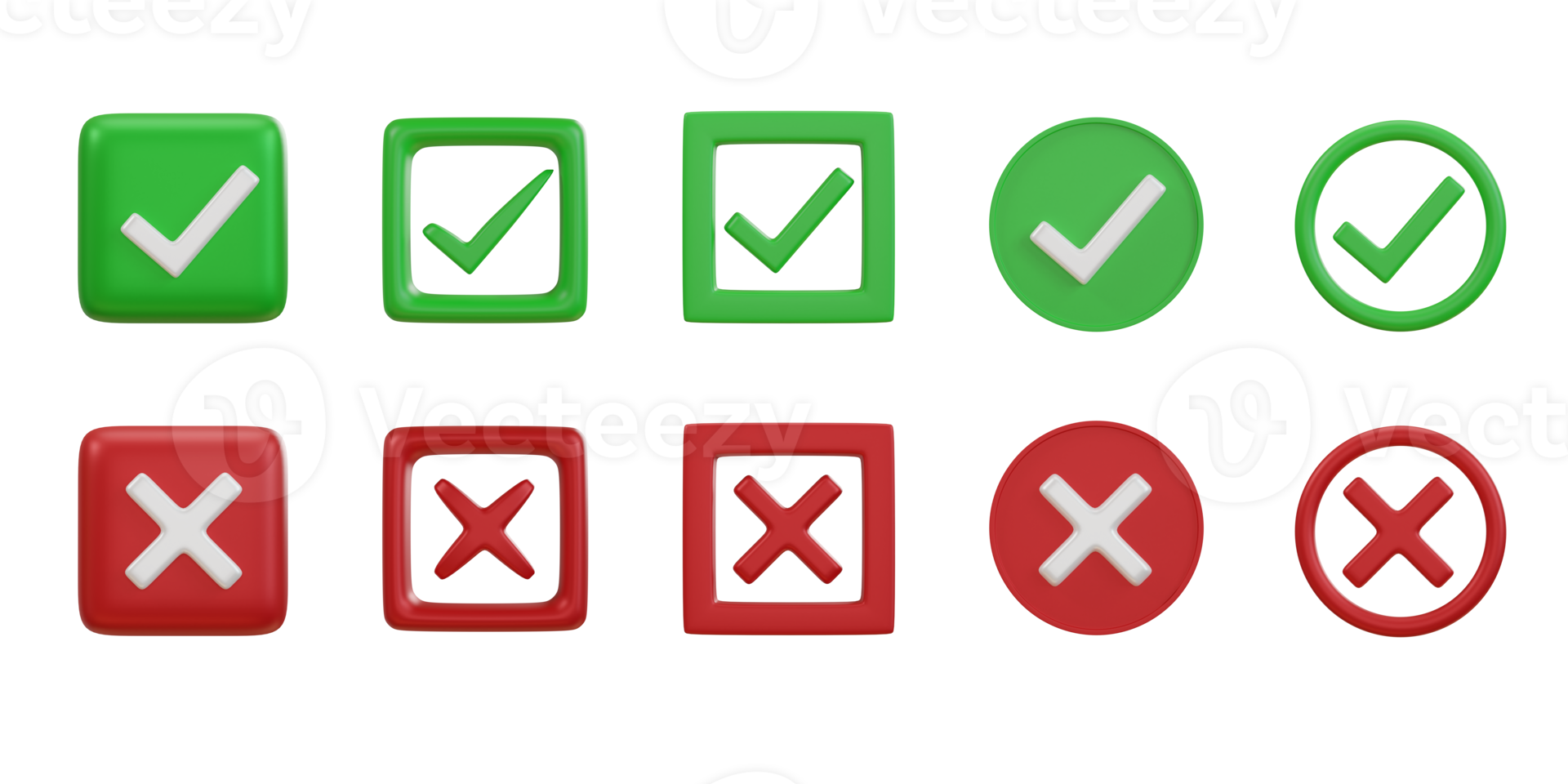 Check mark and cross mark symbols icon. Buttons with checkmark and cross. right checkmark symbol accepted and rejected. png