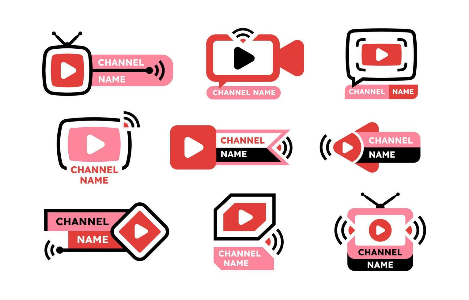 Logo Badge and Label for Live Streaming Channel vector