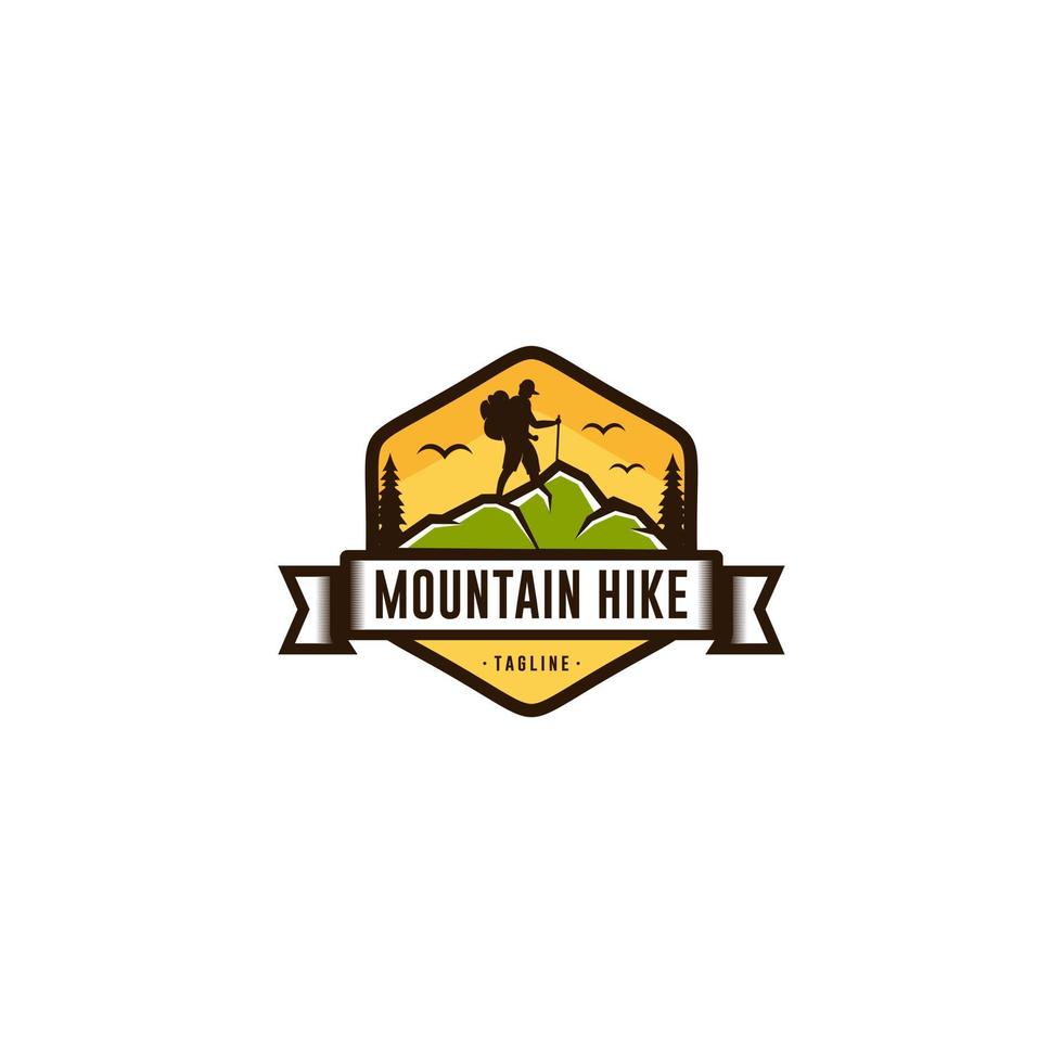 Mountain Hike Logo Vector Template