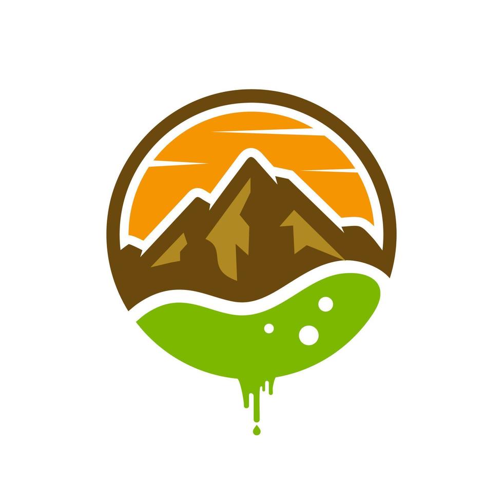 Mountain Lake Logo Nature Landscape Stock Vector