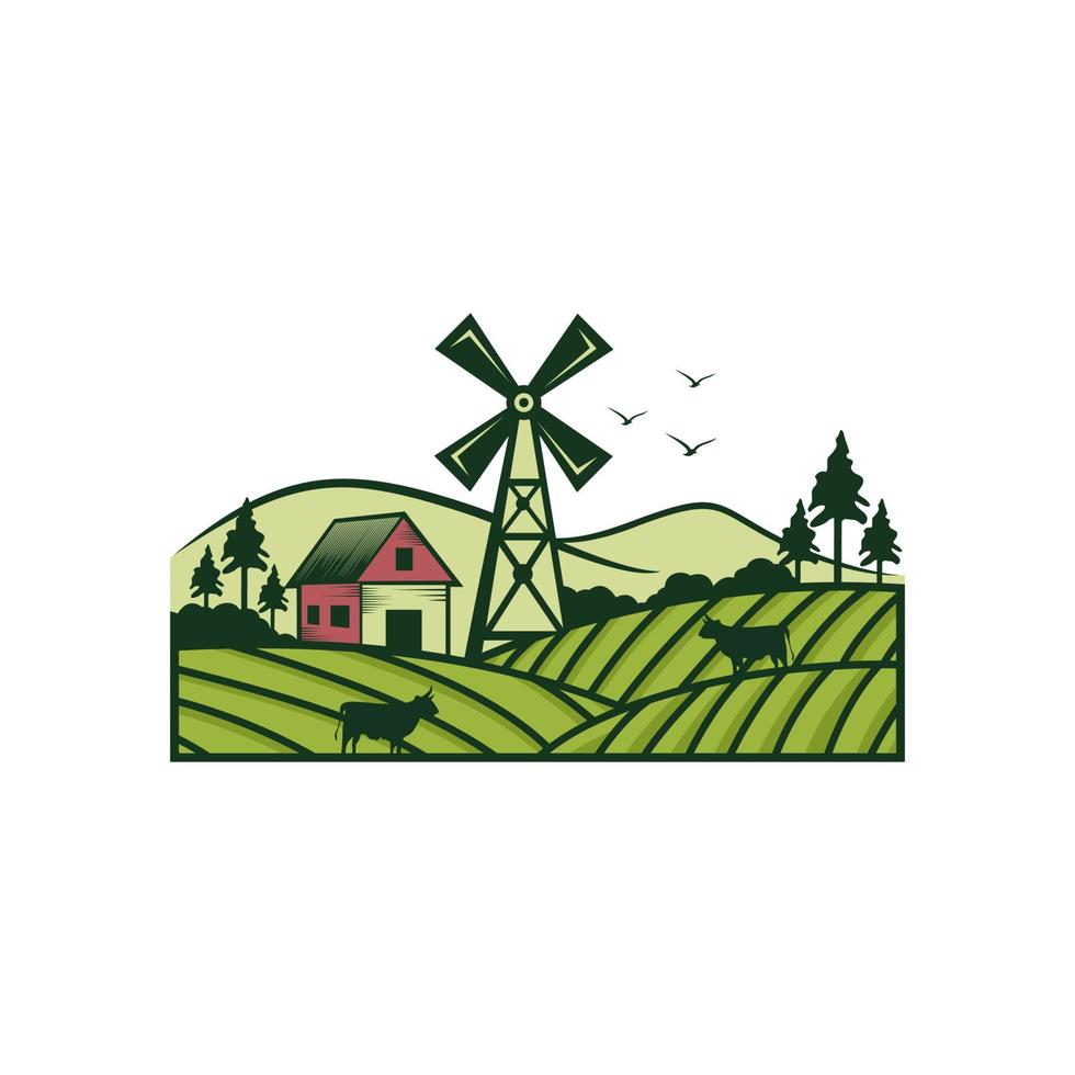 granja logo agricultura logo vector modelo