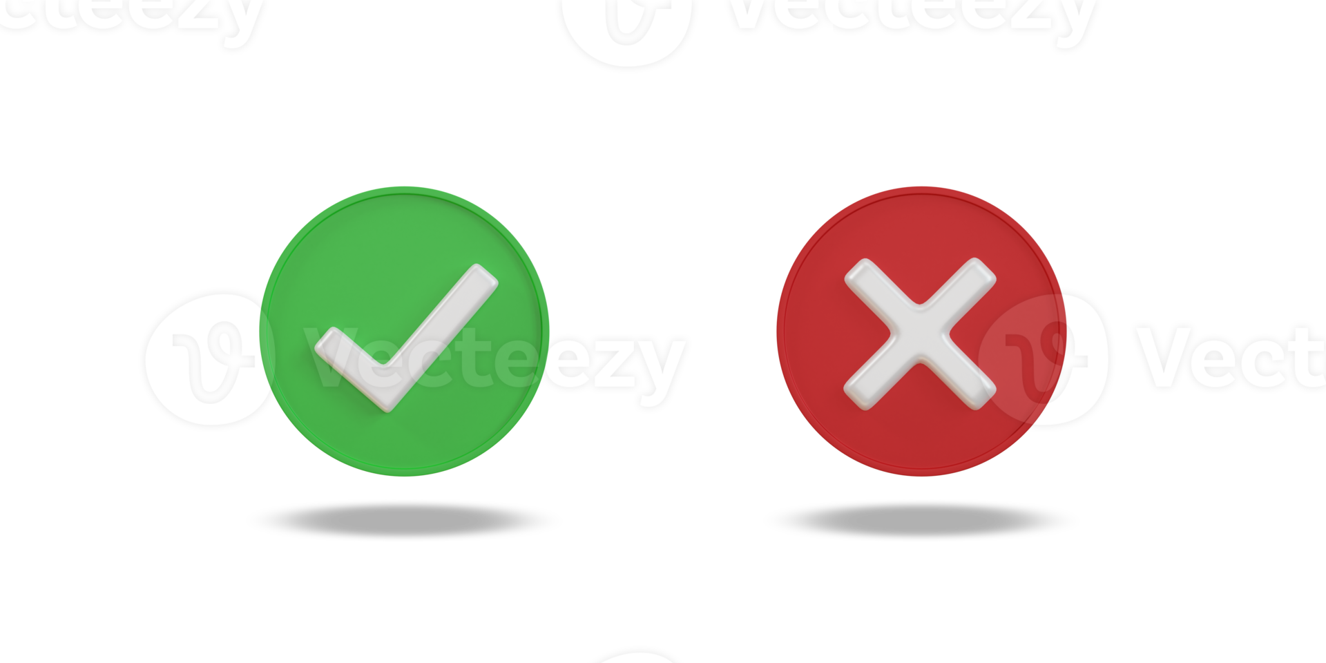 Check mark and cross mark symbols icon. Buttons with checkmark and cross. right checkmark symbol accepted and rejected. png