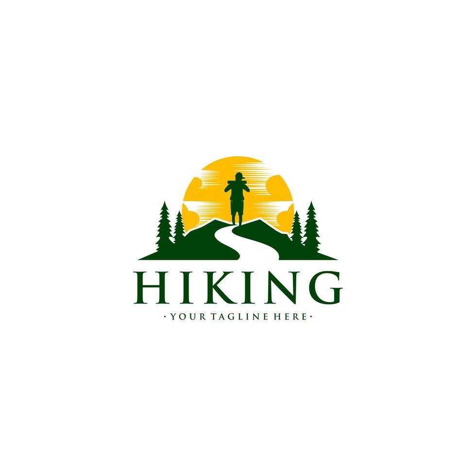 Mountain Hike Logo Vector Template