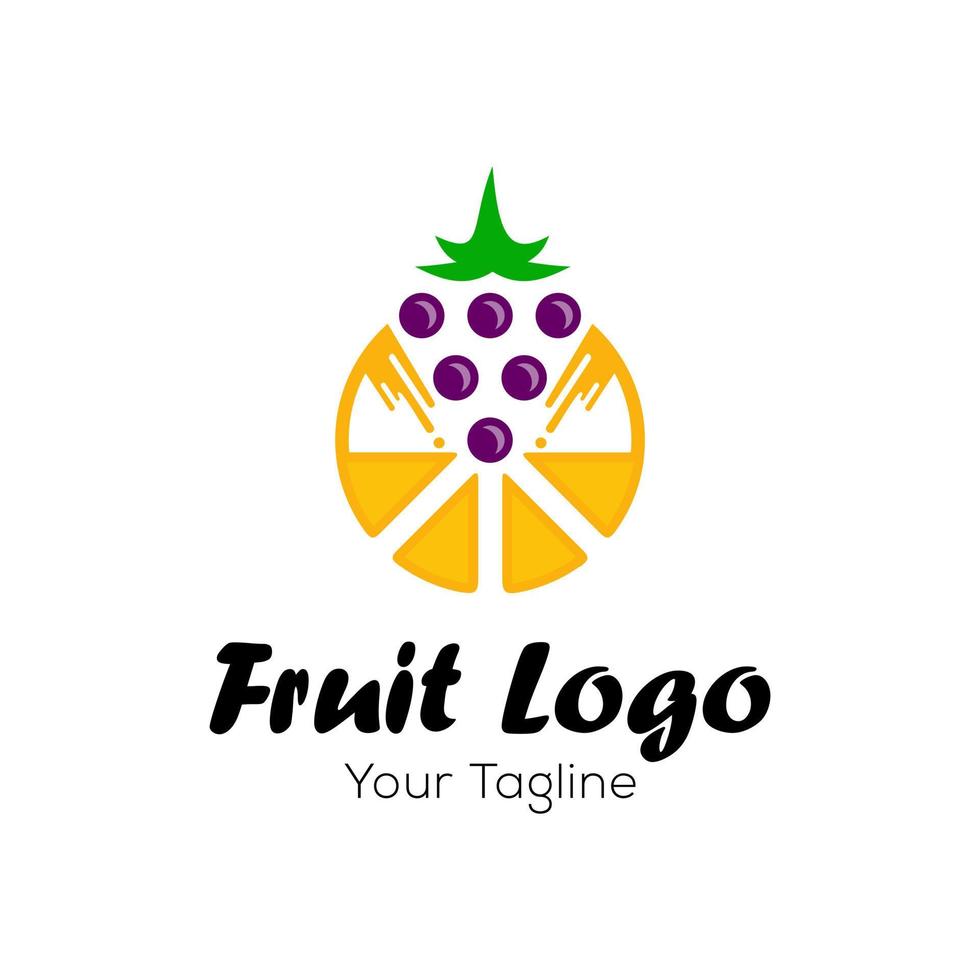 Fresco frutas logo diseño vector modelo