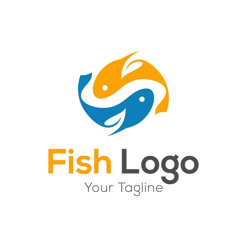 plantilla de vector de diseño de logotipo de pescado