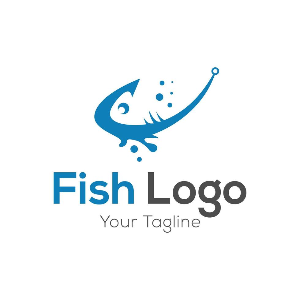 plantilla de vector de diseño de logotipo de pescado