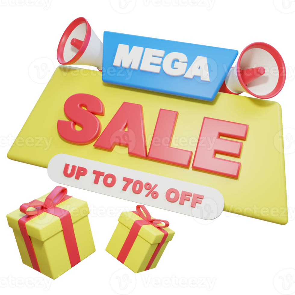 Mega Sale 3D Illustration png