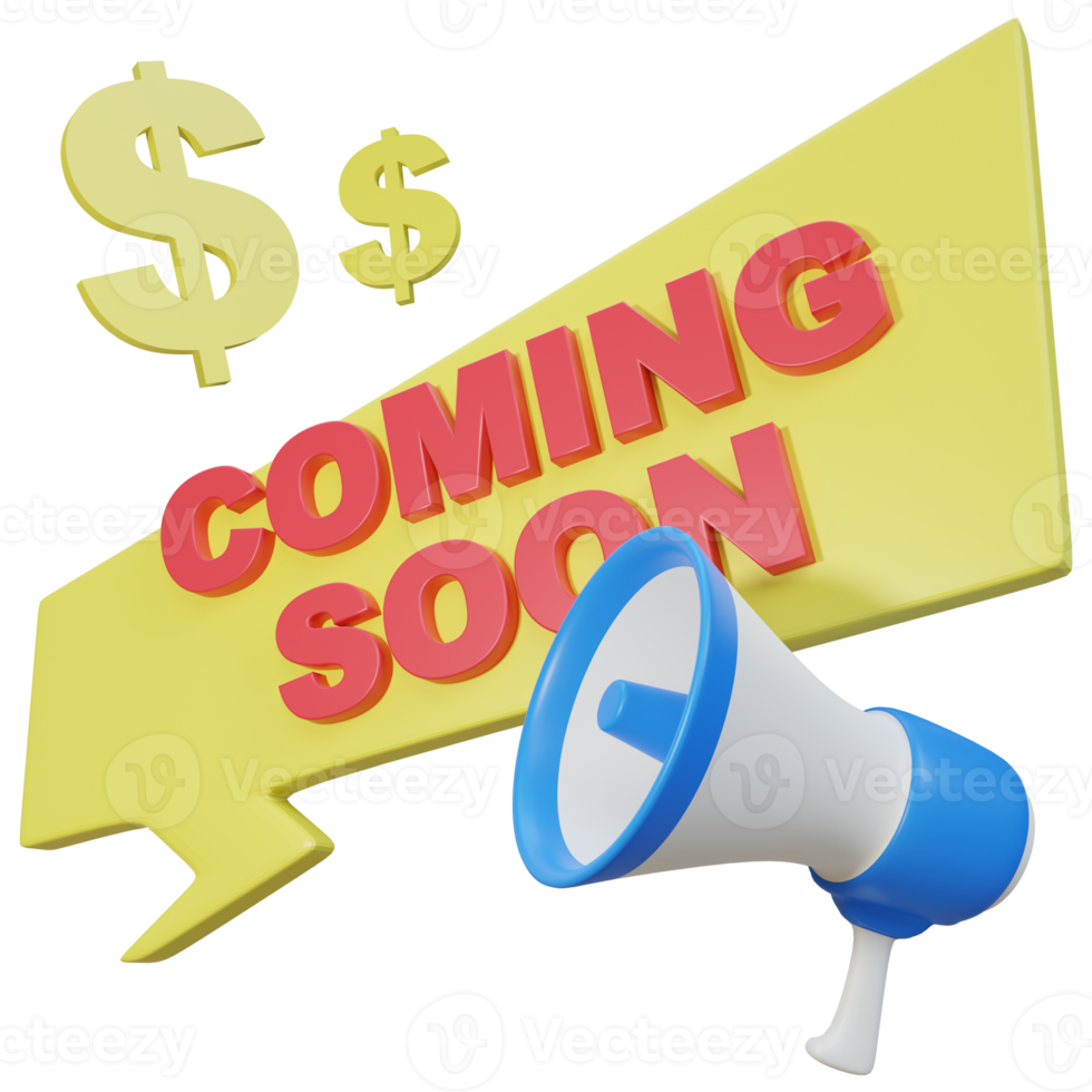 Coming Soon 3D Illustration png