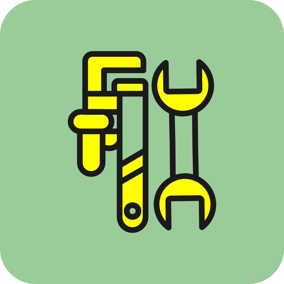 Pipe Wrench Vector Icon Design