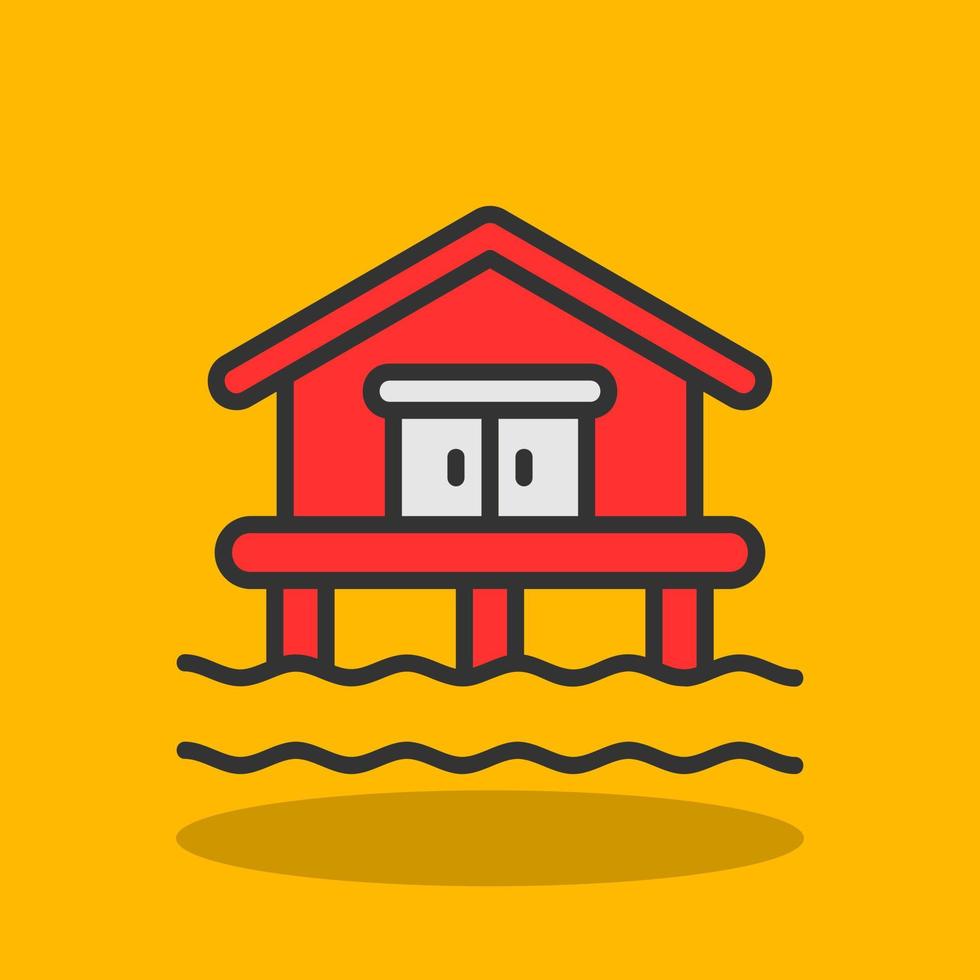 Beach House Vector Icon Design
