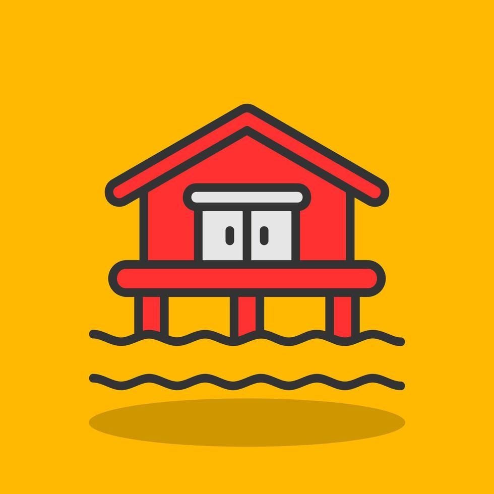 Beach House Vector Icon Design