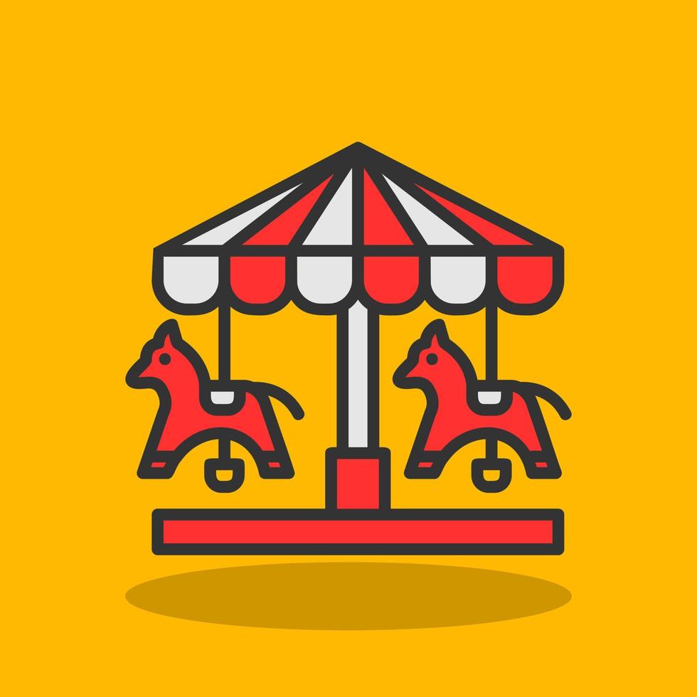 Merry Go Round Vector Icon Design