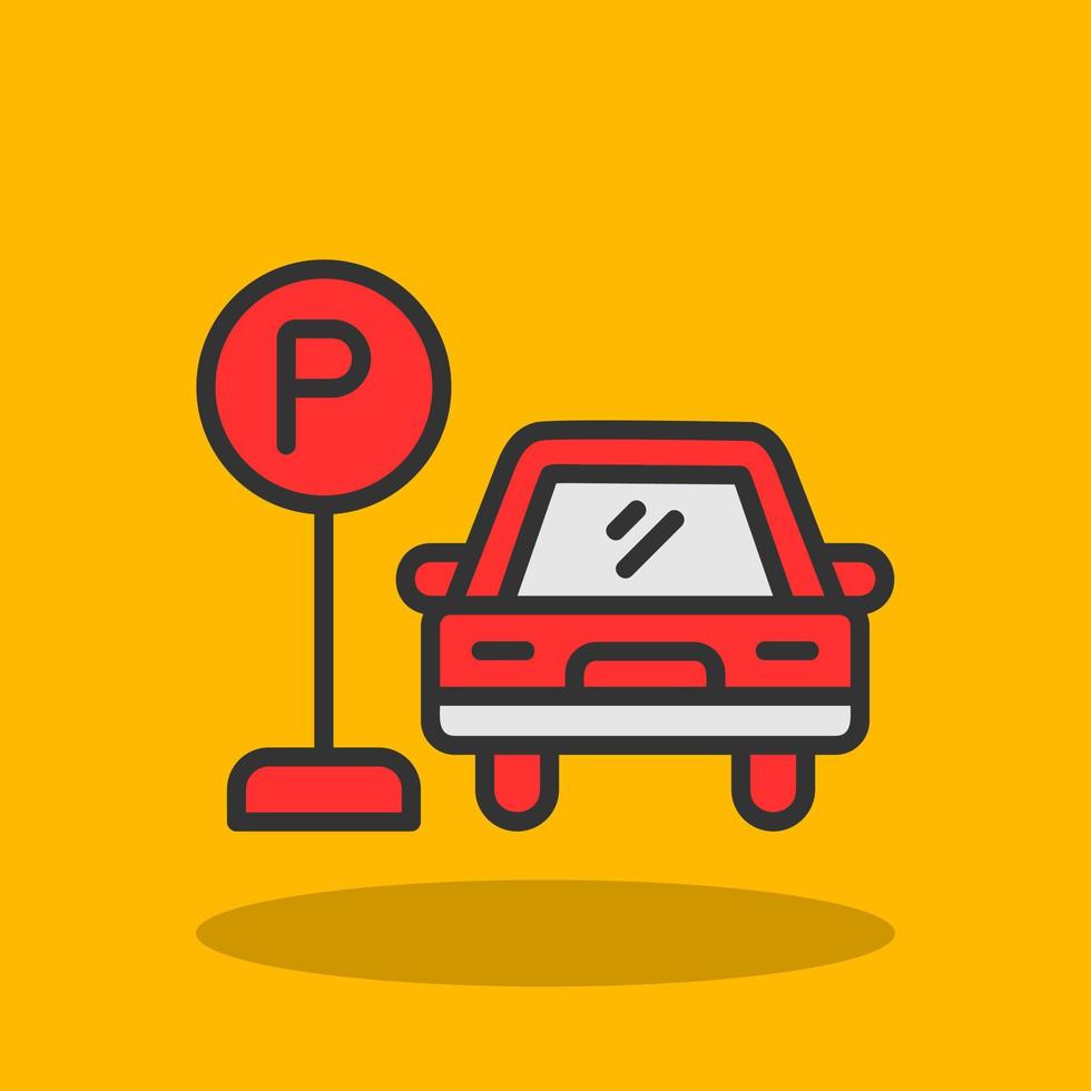 Car Parking Vector Icon Design