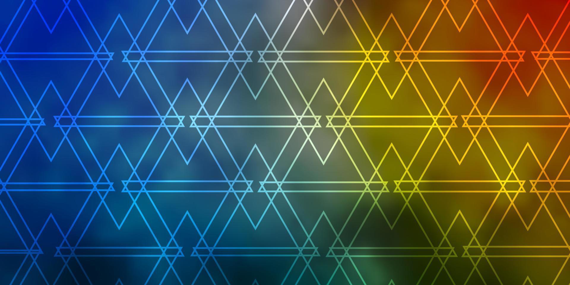 Light Blue, Yellow vector layout with lines, triangles.