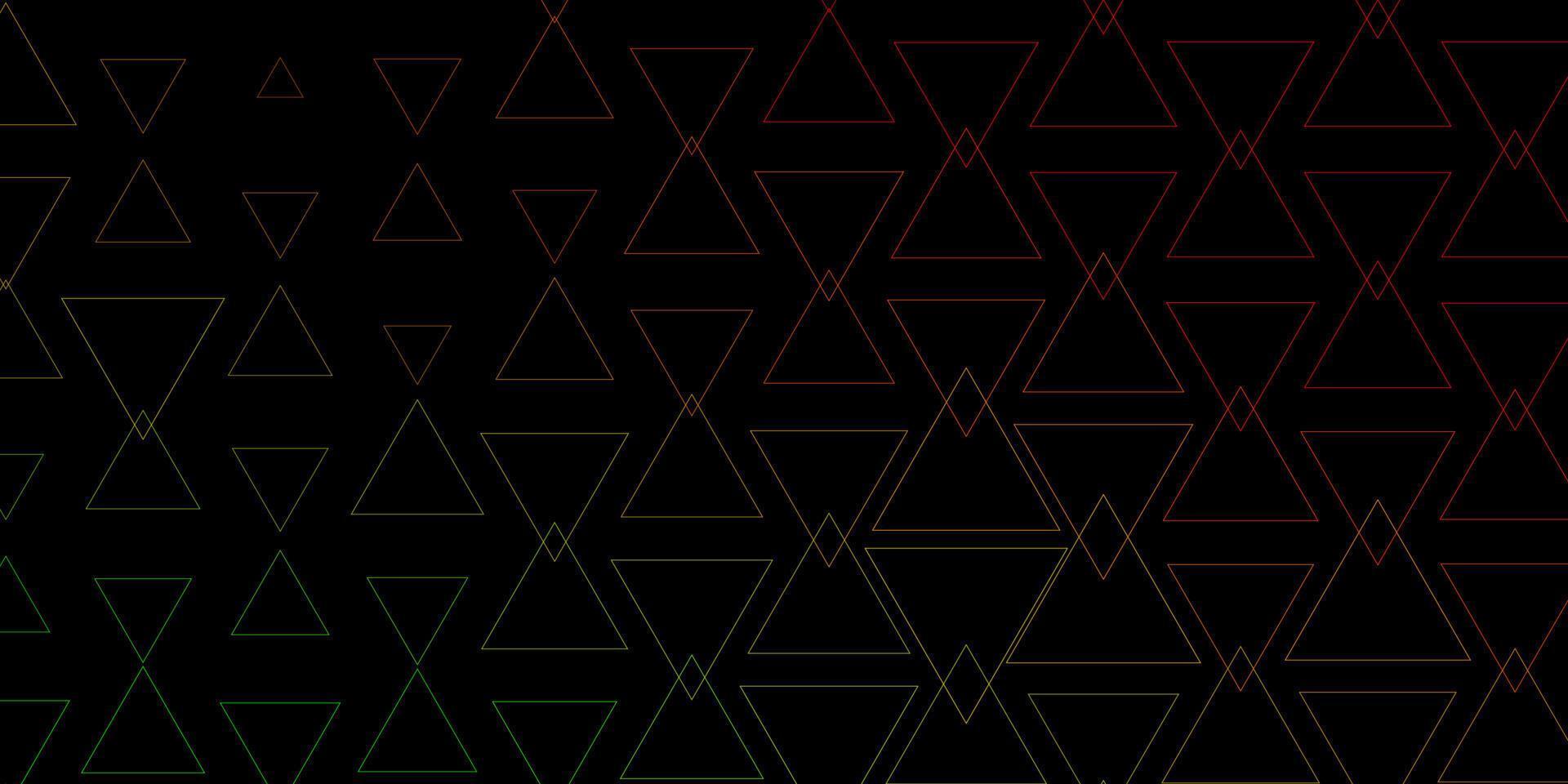 Fondo de vector verde oscuro, rojo con estilo poligonal.