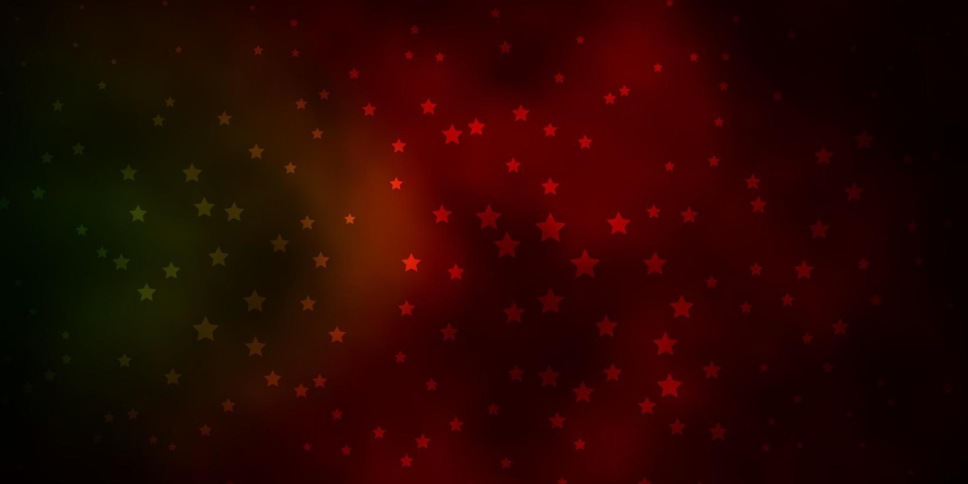 Dark Green, Red vector layout with bright stars.