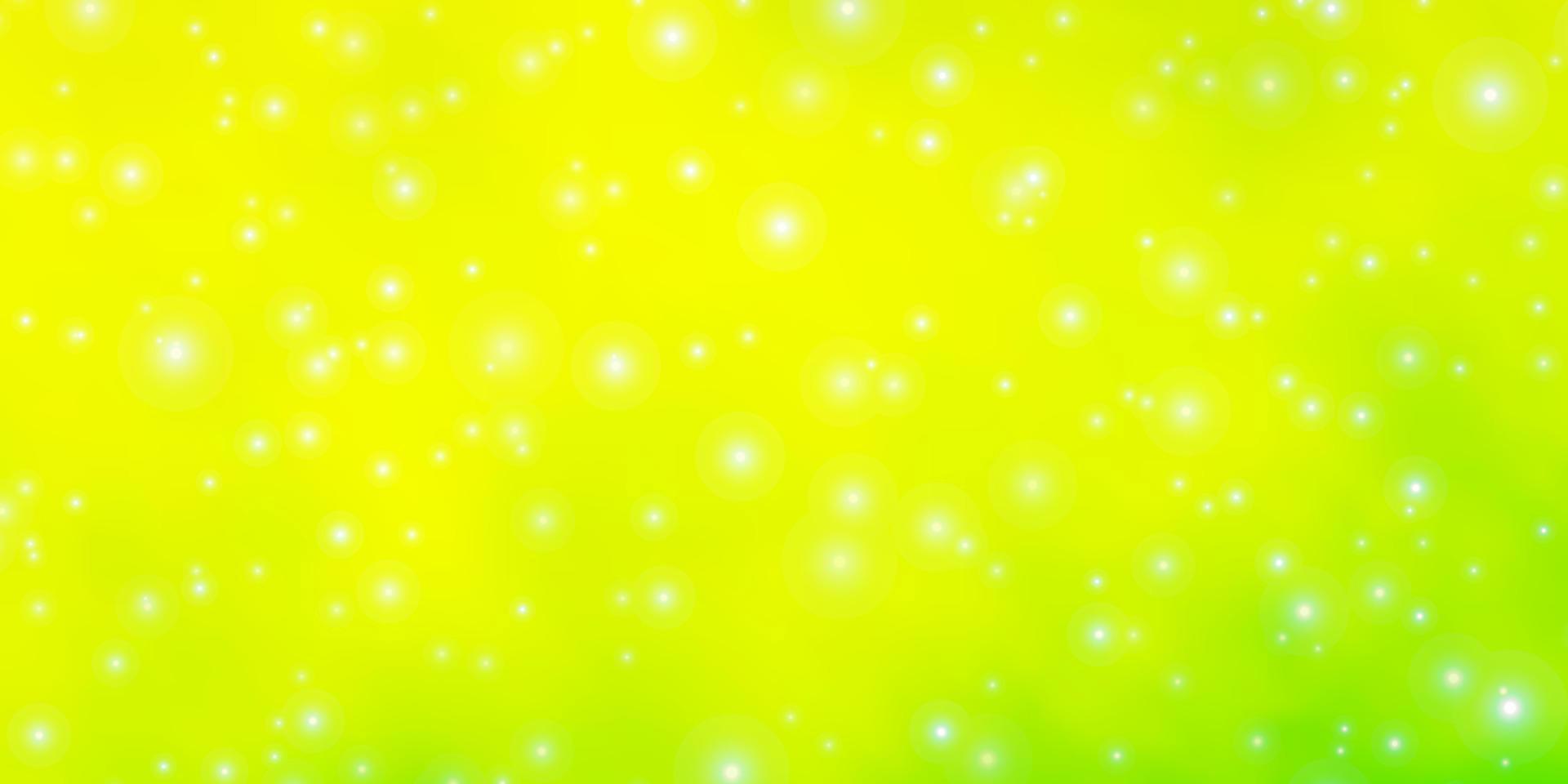 diseño de vector verde claro, amarillo con estrellas brillantes.