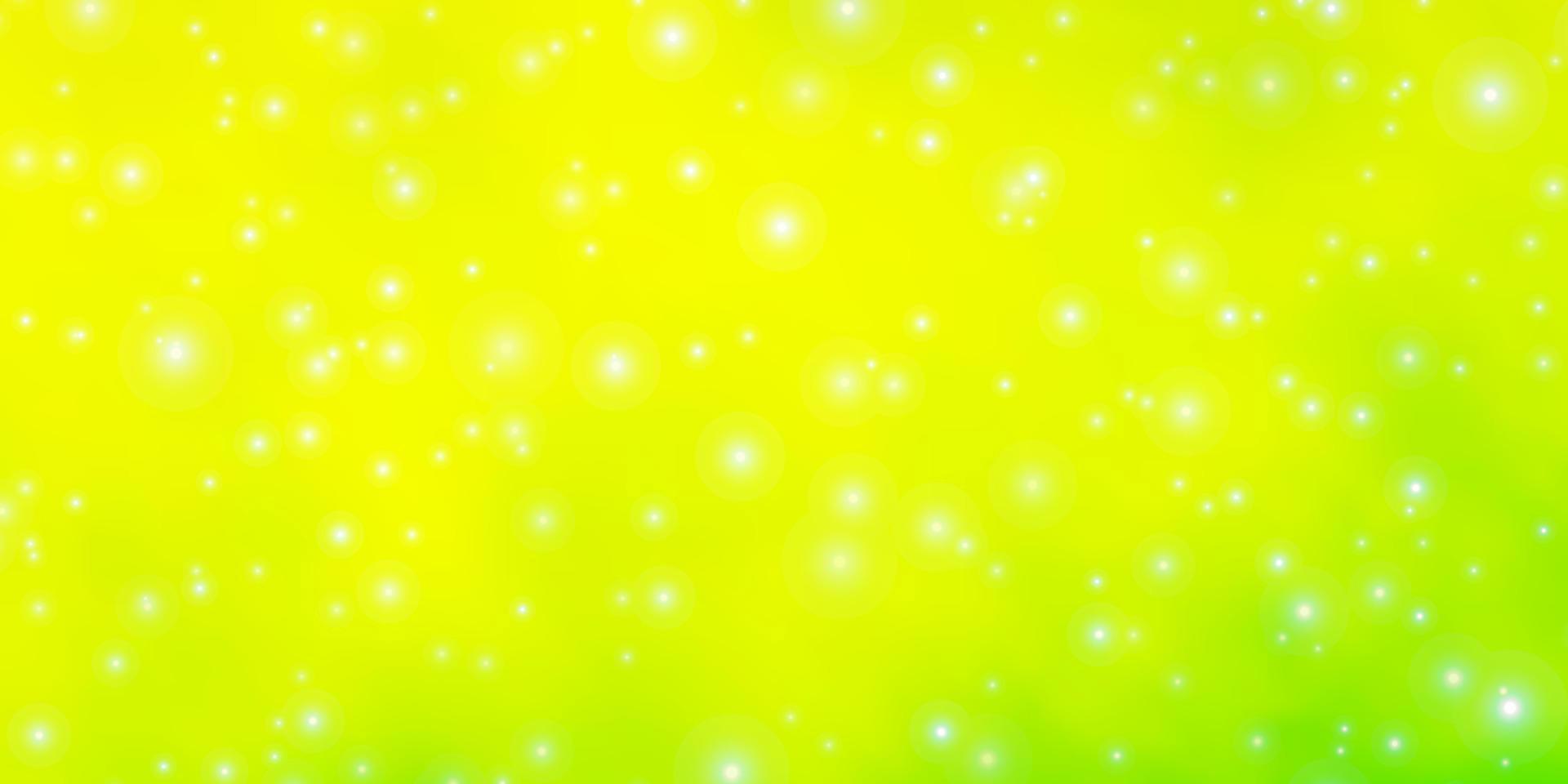 Light Green, Yellow vector layout with bright stars.