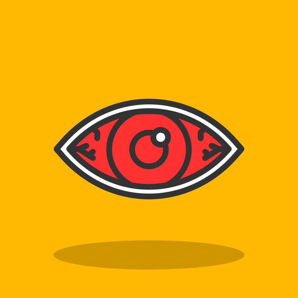 diseño de icono de vector de ojos rojos