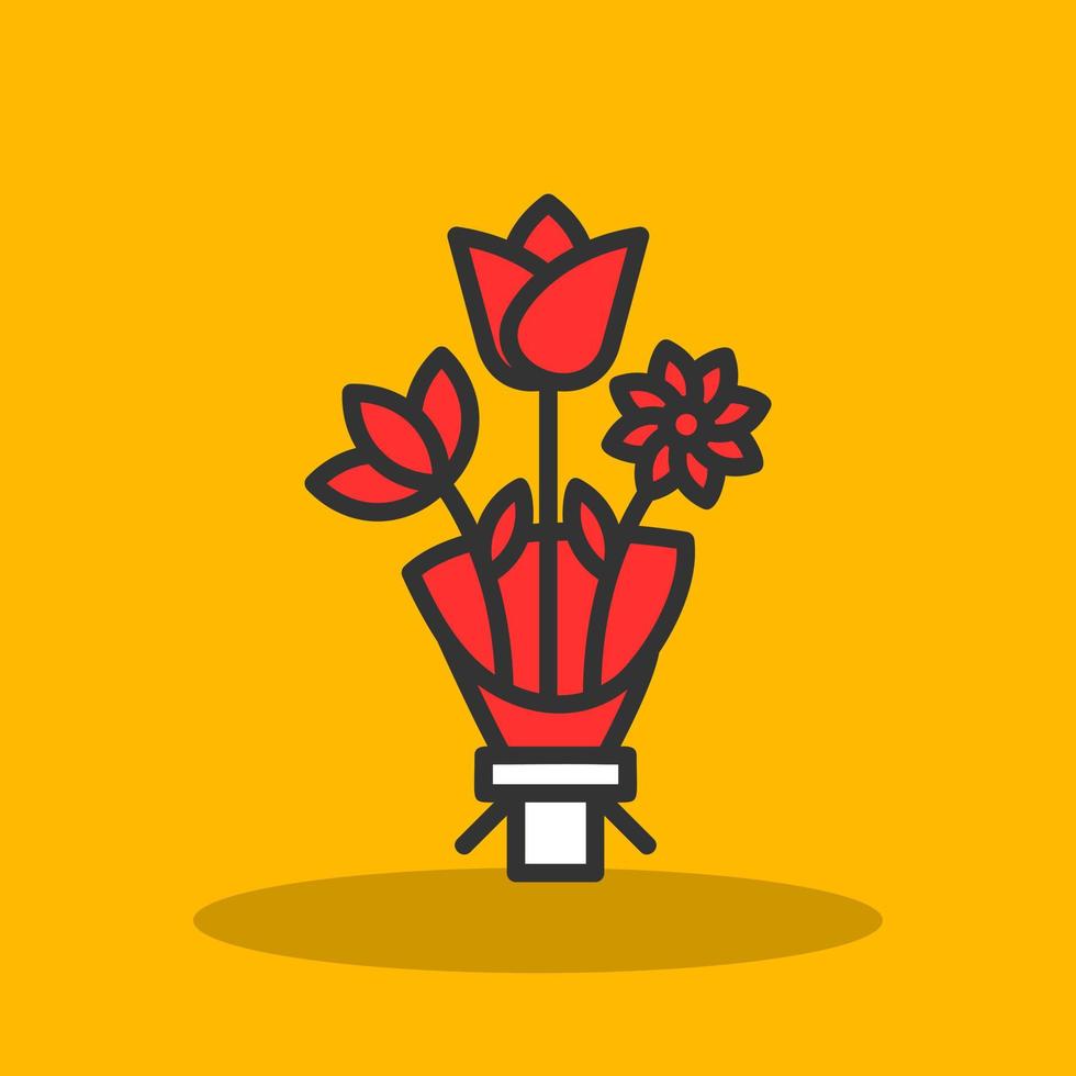 Flower Bouquet Vector Icon Design
