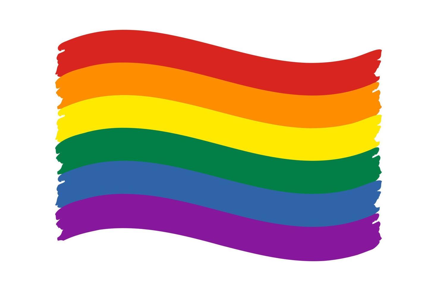 Waving Pride flag. Rainbow LGBT symbol icon. Flat vector illustration