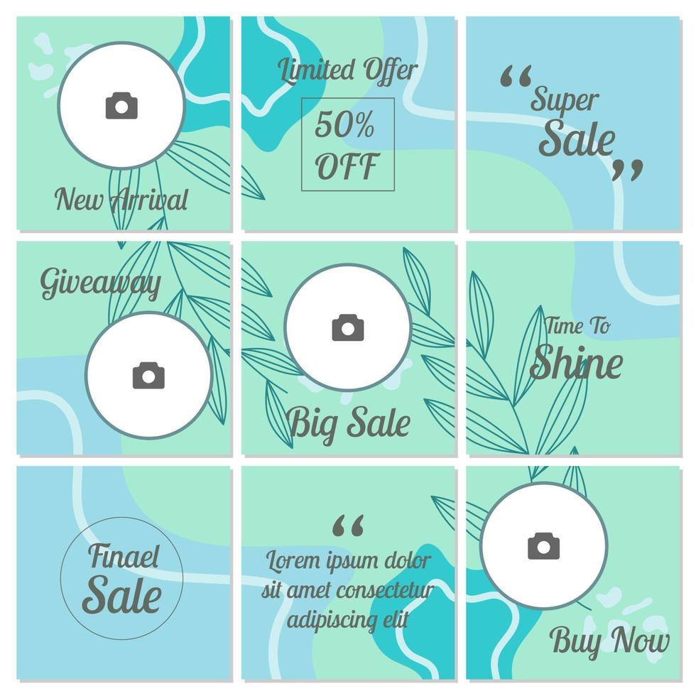 Social Media Puzzle Template and Copy Space Vector Illustration. Blank photo website Advertising Background